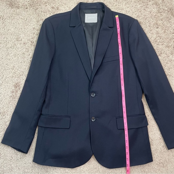 Everlane Men's Navy Blue Single Breasted Wool Blazer Coat Suit Jacket Size 40 - Picture 13 of 16
